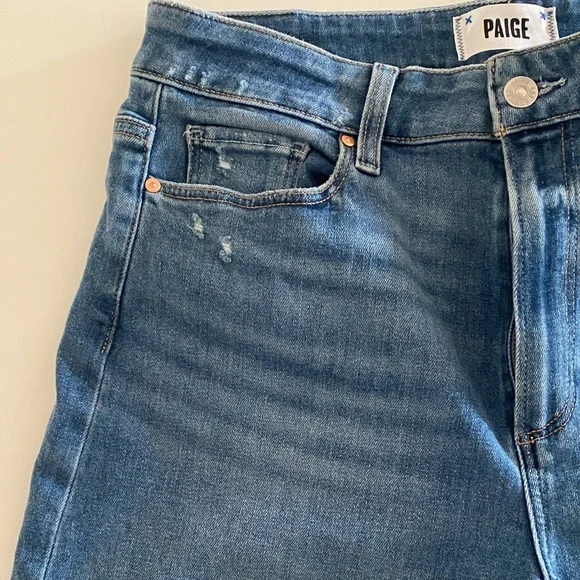 PAIGE Women’s Classic Blue Wide Leg Jeans - Picture 2 of 6